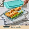 Pyrex Pyrex® Sculpted Tinted Glass 3QT Oblong Baking Dish with Lid, Aqua