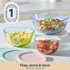 Pyrex Pyrex® Sculpted Tinted Glass Mixing Bowls with Lids, 6-pc Set, Mixed Colors