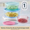 Pyrex Pyrex® Simply Store® Tinted Glass Round Storage Containers, 6-pc Set, Mixed Colors